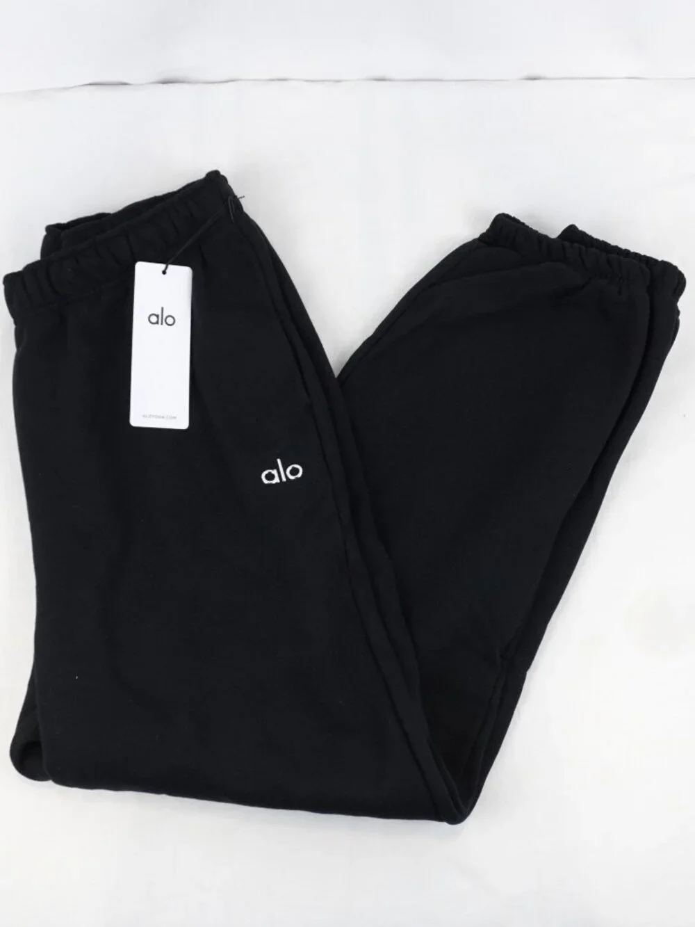 ALO Yoga Accolade Cotton Blend Logo Sweatpants In Black - Women's Size XL - NWT
